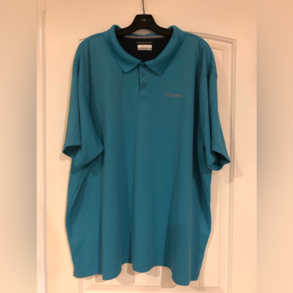 Columbia Blue Polo Shirt Casual Comfort Men’s 4x Omni-Wick Great Condition